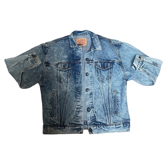 VTG Levi’s acid washed 90s Y2K men’s trucker unisex jean jacket size large